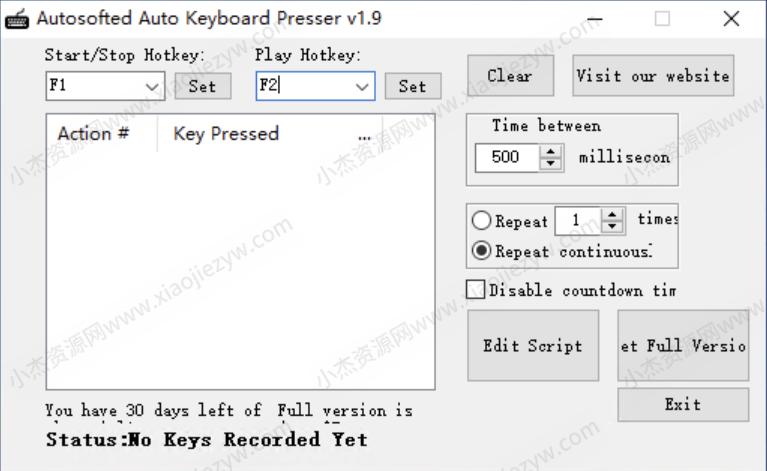 自动键盘按压 Autosofted_Auto_Keyboard_Presser v1.9 